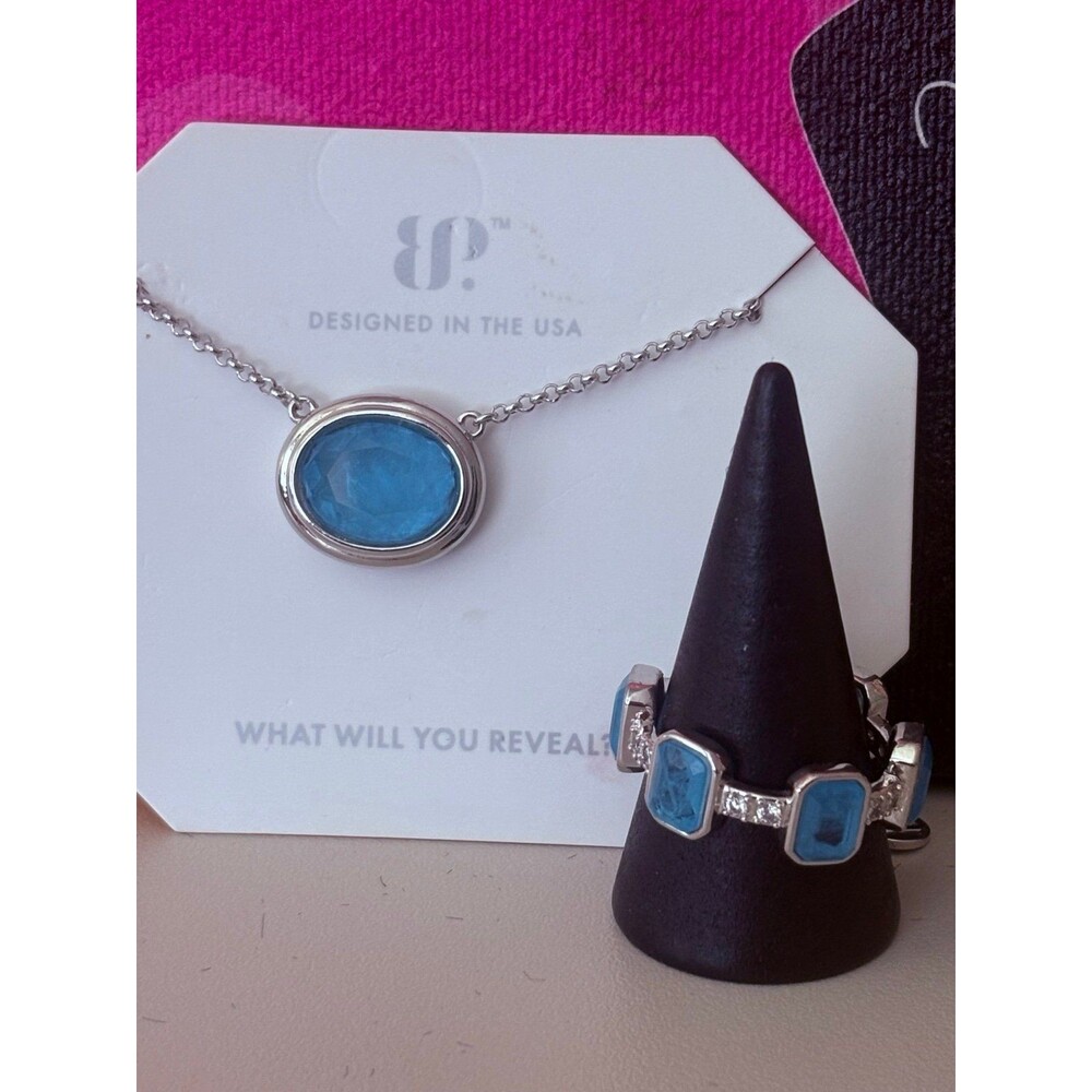 Blue Quartz Ring AND Necklace SET*